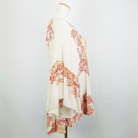 Free People Sunset Dreams Ruffle Top in Sand - Size Small - Picture 3 of 7